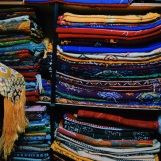 Many a textile from Morocco. Chefchaouen. Oct. 21 2018.